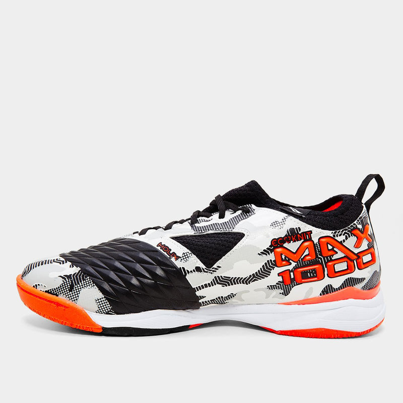 Chuteira Futsal Penalty Max 1000 Ecoknit - Cinza+Laranja