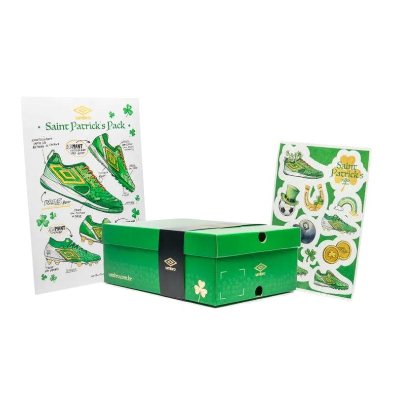 Chuteira Umbro Ada Master Class Pro Bump Stp Society - Verde/Dourado
